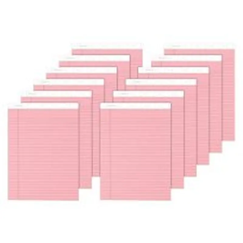 TOPS Prism  Color Writing Pads, 8 1/2" x 11 3/4", 100% Recycled, Legal Ruled, 25 Sheets, Rose, Pack Of 12 Pads