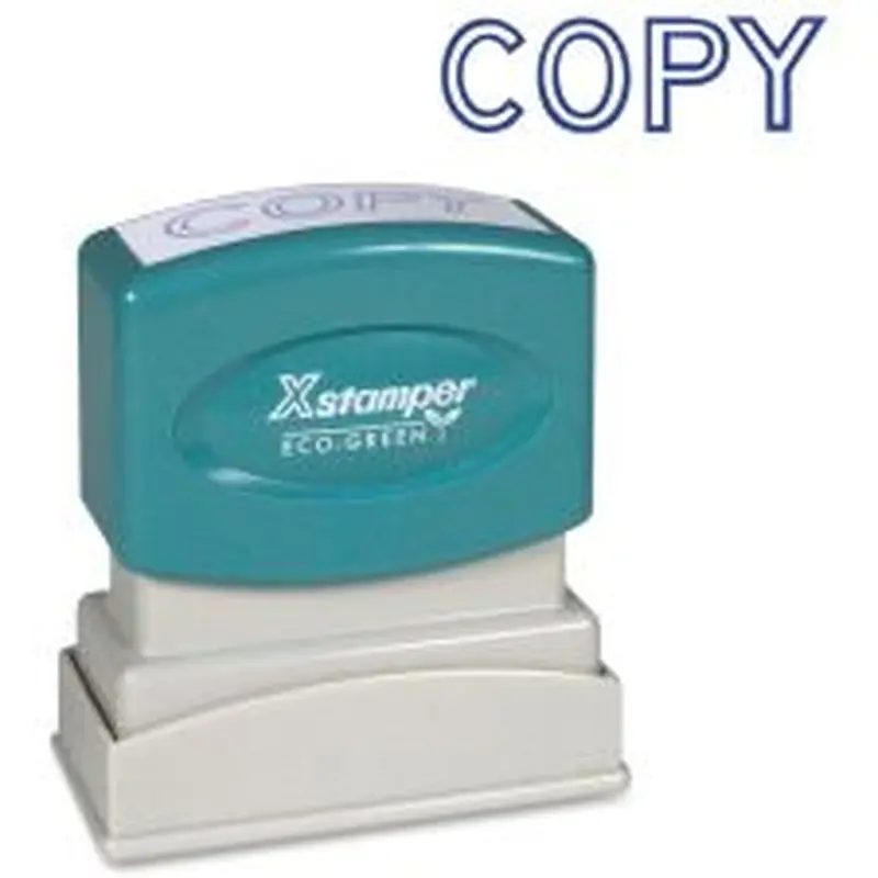 Xstamper One-Color Title Stamp, Pre-Inked, "Copy", Blue