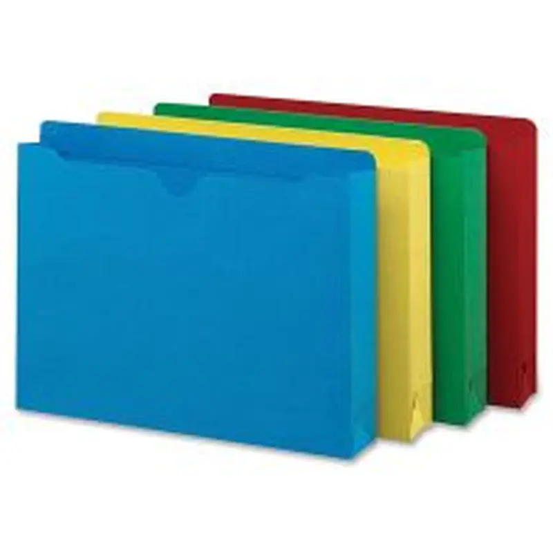 Smead Heavyweight Color File Jackets, Letter Size, 2" Expansion, Assorted, Box Of 50