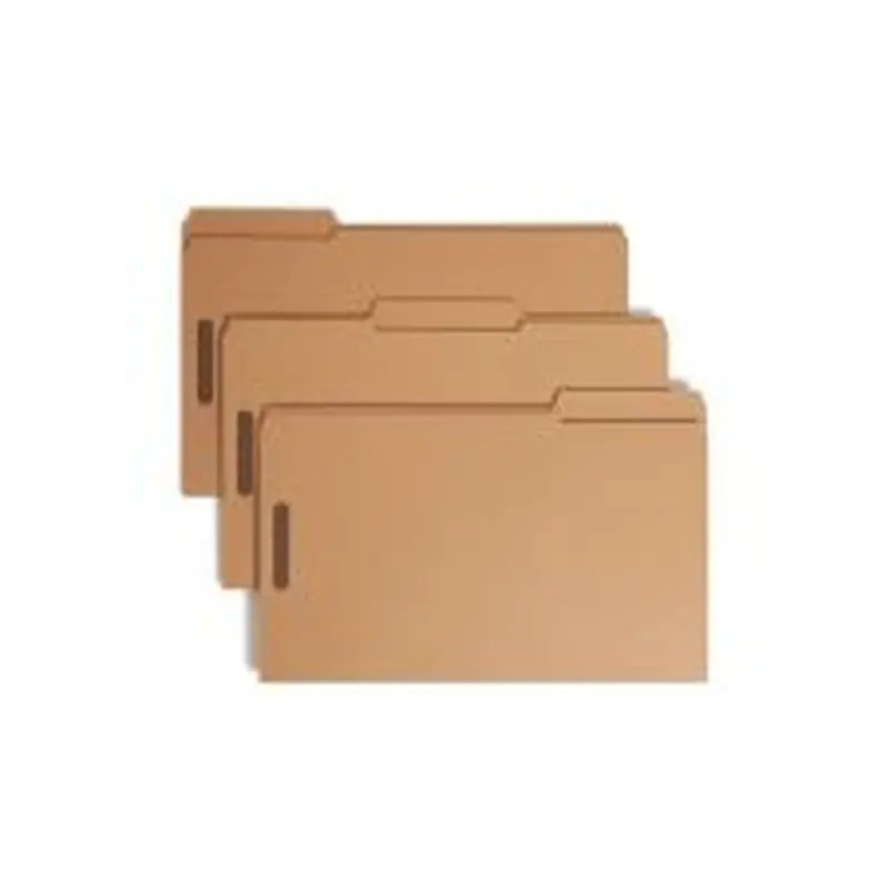Smead Kraft Reinforced Tab Fastener Folders, Legal Size, 1/3 Cut, Pack Of 50