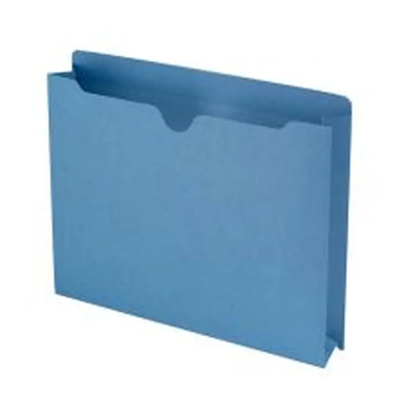 Smead Expanding Reinforced Top-Tab File Jackets, 2" Expansion, Letter Size, Blue, Box Of 50