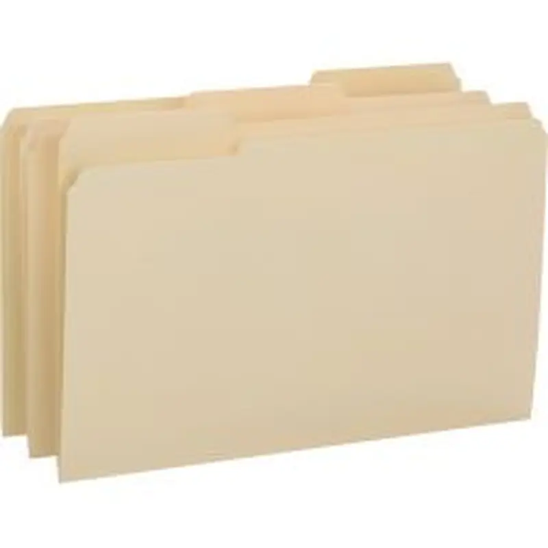 Smead Folders With Reinforced Tab, Legal Size, 3/4" Expansion, 1/3 Tab Cut, Manila, Box Of 100