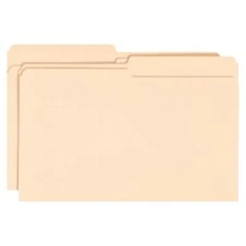 Smead Manila File Folders, Legal Size, 1/2 Cut, Box Of 100