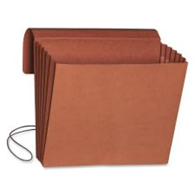 Smead Redrope Expanding Wallets With Elastic, Letter Size, 5 1/4" Expansion, 30% Recycled, Redrope, Pack Of 10