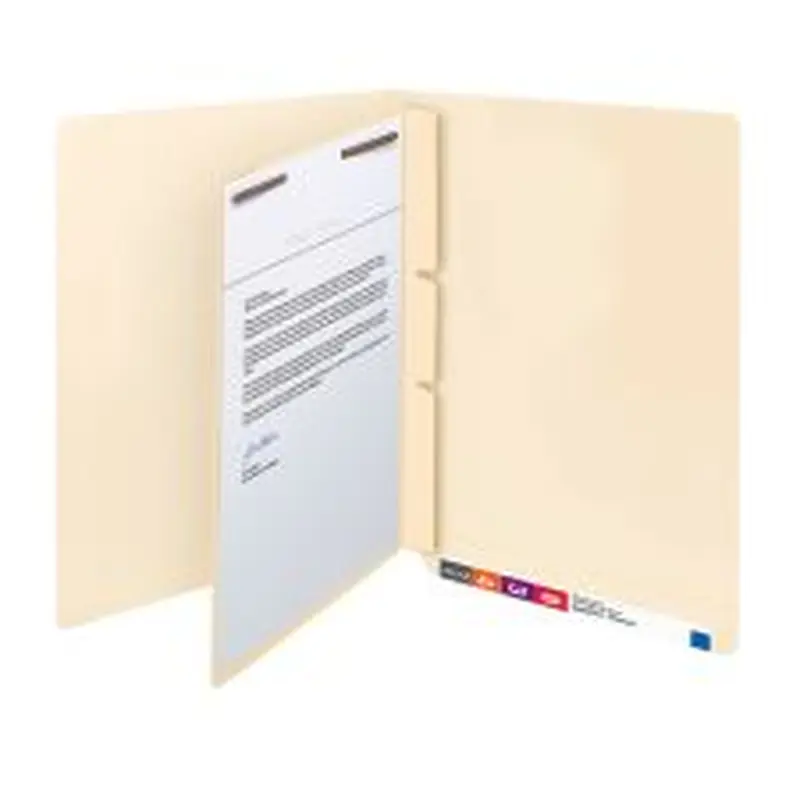 Smead Self-Adhesive Folder Dividers With Fasteners, Letter Size, Box Of 100