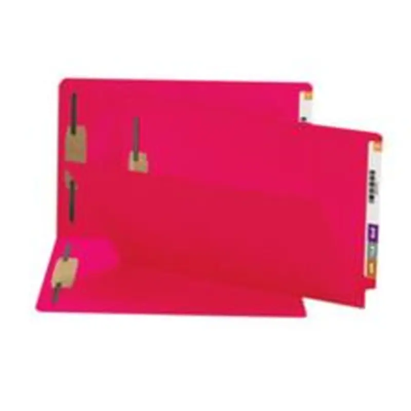 Smead Shelf-Master Color Fastener Folders, Legal Size, Red, Box Of 50