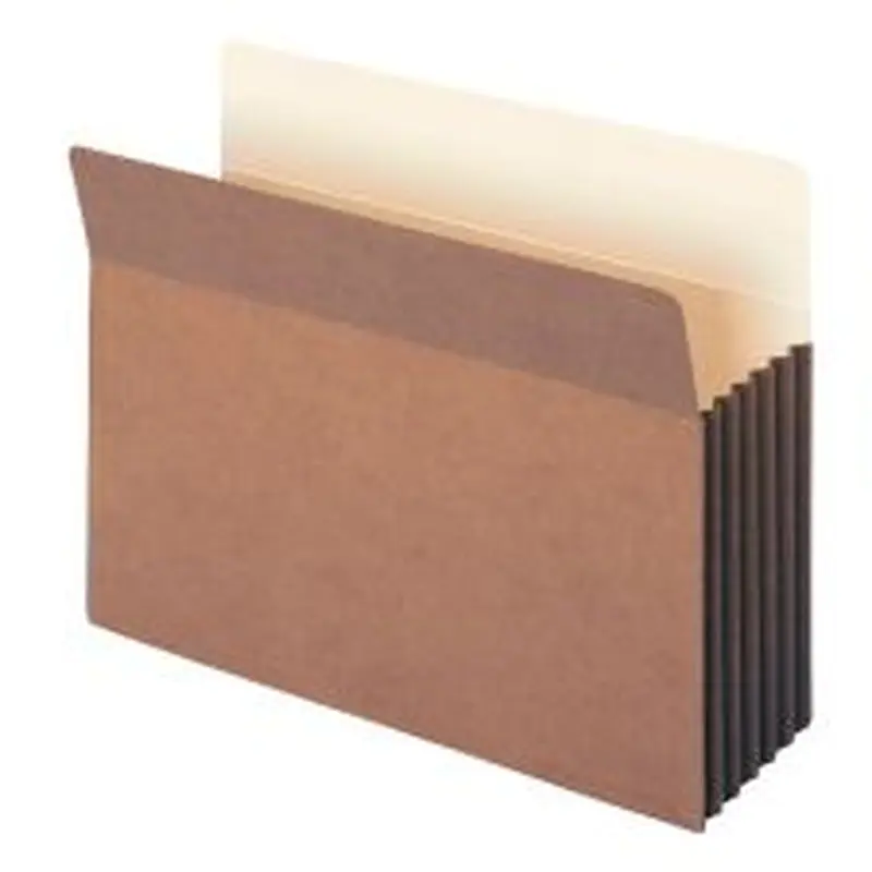 Smead TUFF Pocket File Pockets, 5 1/4" Expansion, 9 1/2" x 11 3/4", 30% Recycled, Dark Brown, Pack Of 10