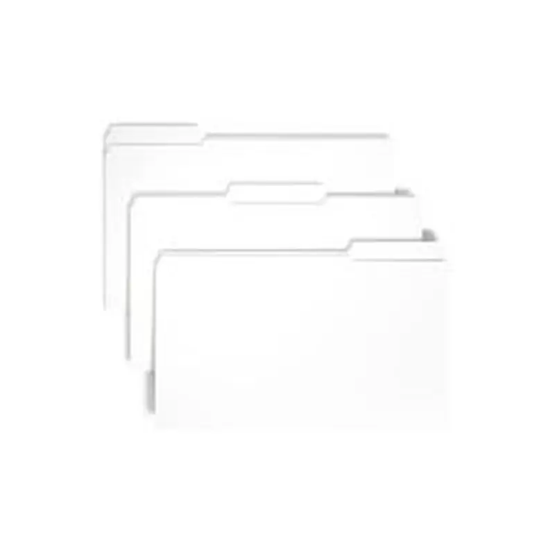 Smead 1/3-Cut 2-Ply Color File Folders, Legal Size, White, Box Of 100