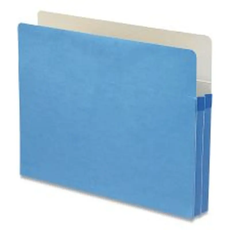 Smead Colored File Pockets, 1.75" Expansion, Letter Size, Blue