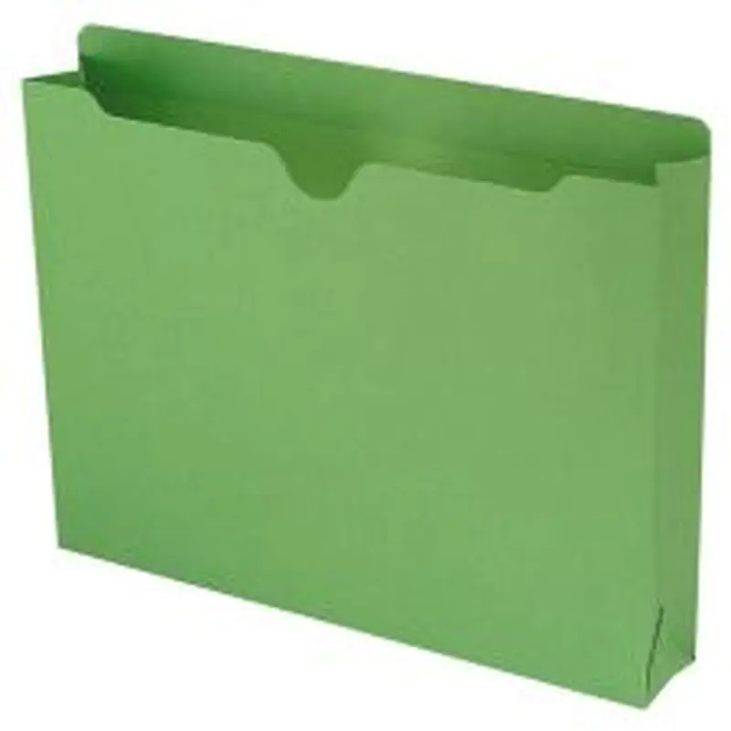 Smead Expanding Reinforced Top-Tab File Jackets, 2" Expansion, Letter Size, Green, Box Of 50