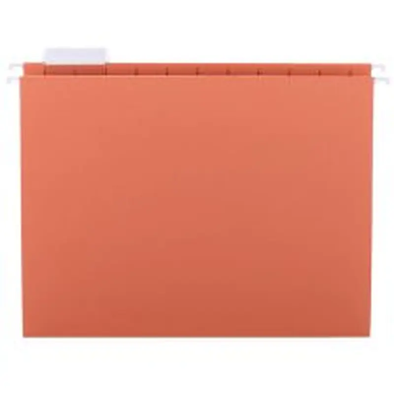 Smead Hanging File Folders, 1/5-Cut Adjustable Tab, Letter Size, Orange, Box Of 25