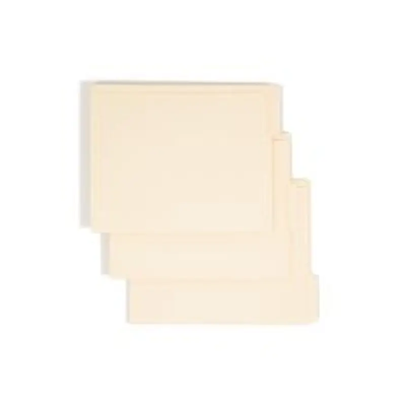 Smead Manila Reinforced End-Tab Folders, 1/3 Cut, Letter Size, Pack Of 100