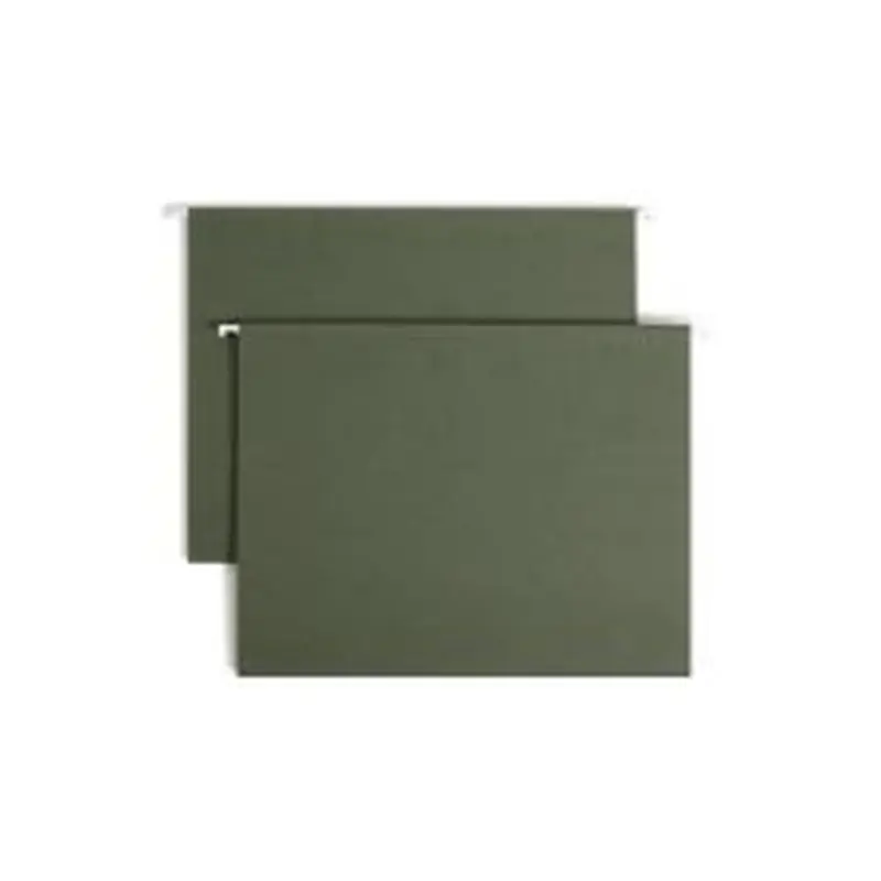 Smead Premium-Quality Hanging Folders, Letter Size (8-1/2" x 11"), Green, Box Of 25 (