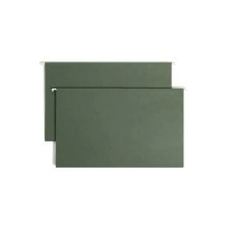 Smead Premium-Quality Hanging Folders, Without Tabs, Legal Size, Standard Green, Pack Of 25