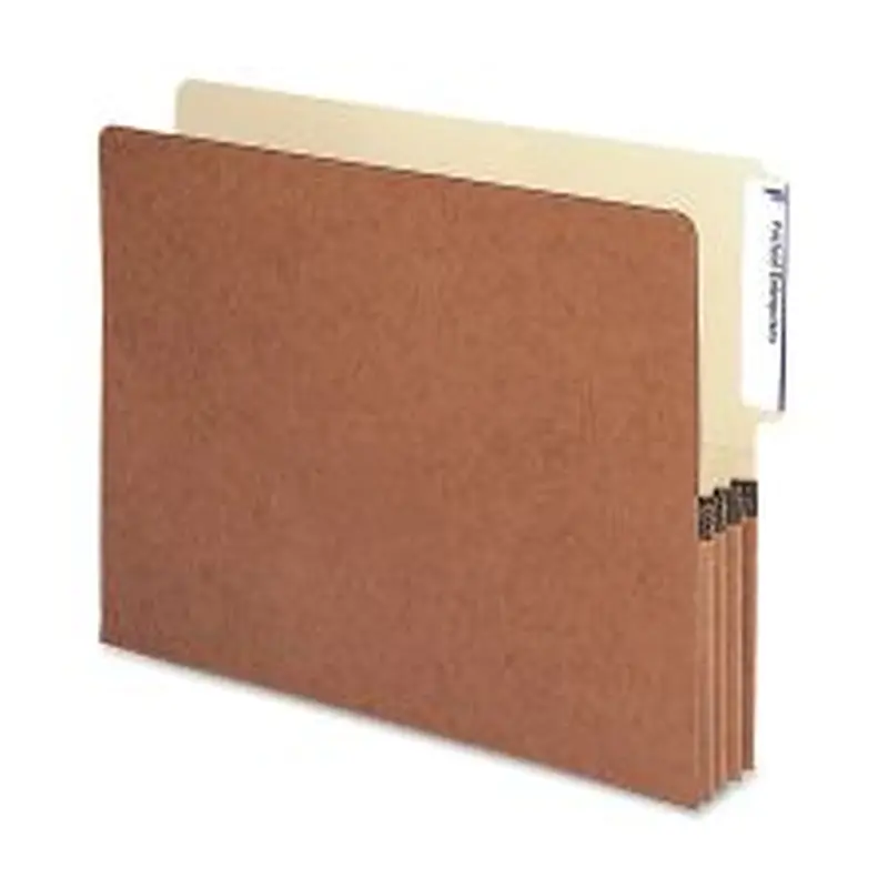 Smead Redrope End-Tab File Pockets, Letter Size, 3 1/2" Expansion, 30% Recycled, Redrope, Box Of 10