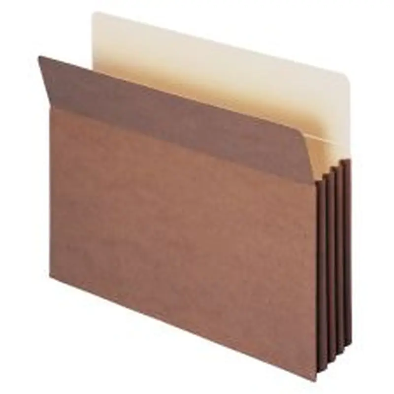 Smead TUFF Pocket File Pockets, 3 1/2" Expansion, 9 1/2" x 11 3/4", 30% Recycled, Dark Brown, Pack Of 10