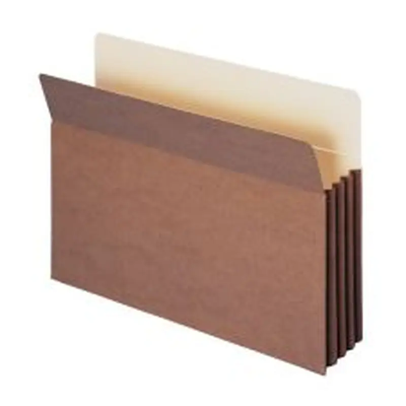 Smead TUFF Pocket File Pockets, 3 1/2" Expansion, 9 1/2" x 14 3/4", 30% Recycled, Dark Brown, Pack Of 10