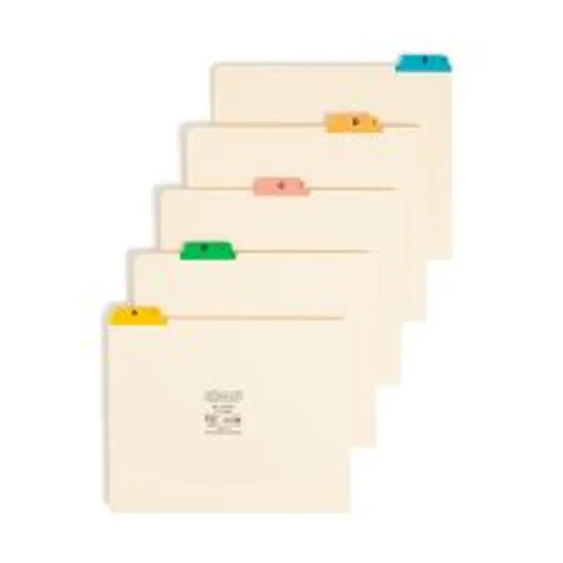 Smead A To Z File Guides With Color Tabs, 1/5-Cut Tabs, Letter Size, Manila, Pack Of 25 (50180)