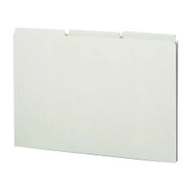 Smead Blank Pressboard File Guides, Legal Size, 100% Recycled, Gray/Green, Box Of 50