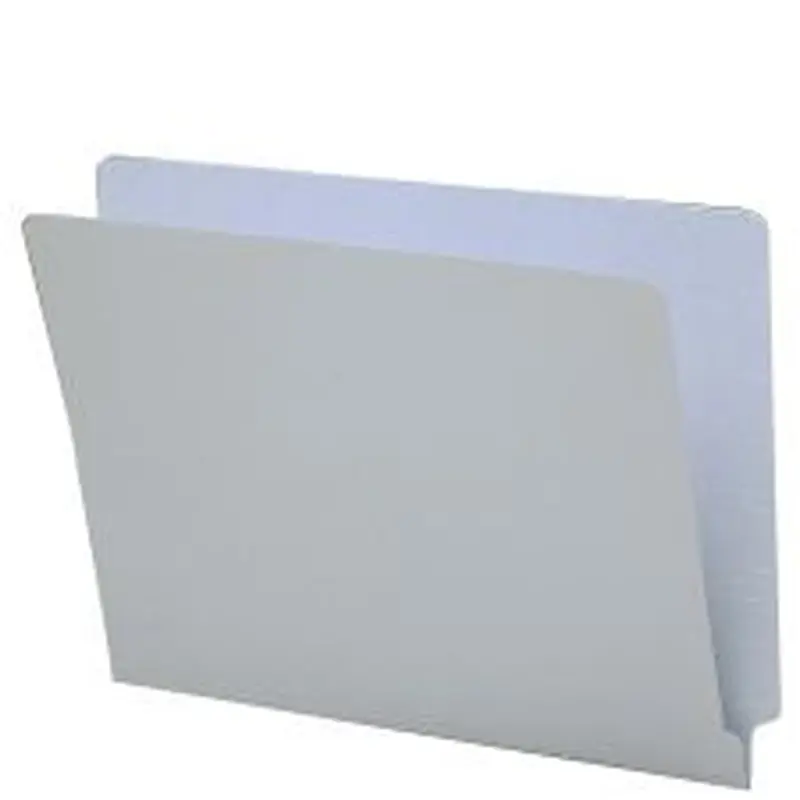 Smead Color End-Tab Folders, Straight Cut, Letter Size, Gray, Box Of 100
