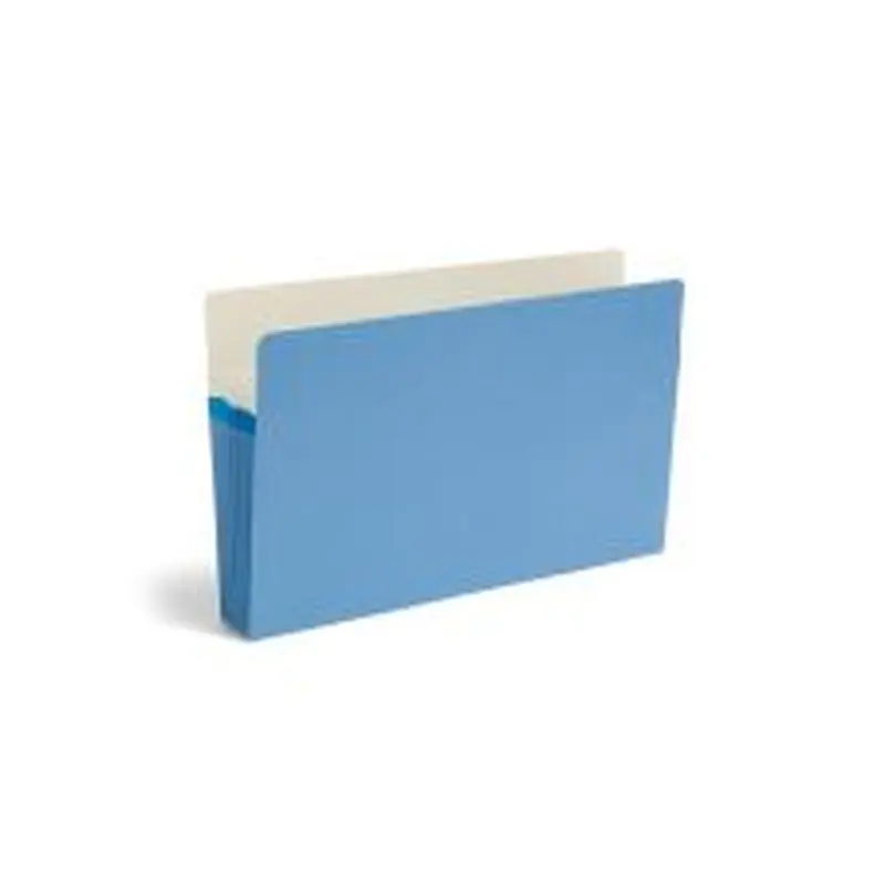 Smead Color File Pockets, 5 1/4" Expansion, 9 1/2" x 14 3/4", Blue