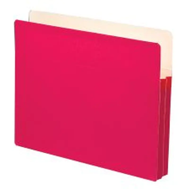 Smead Color File Pockets, Letter Size, 1 3/4" Expansion, 9 1/2" x 11 3/4", Red