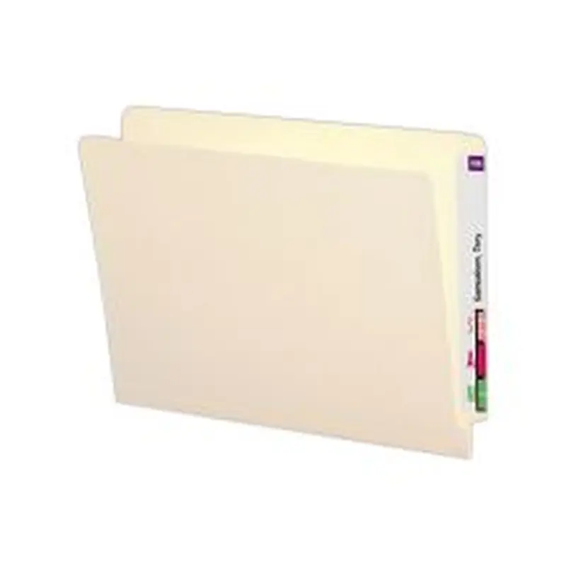 Smead Manila Reinforced End-Tab Folders, 9"H, Straight Cut, Letter Size, Pack Of 100