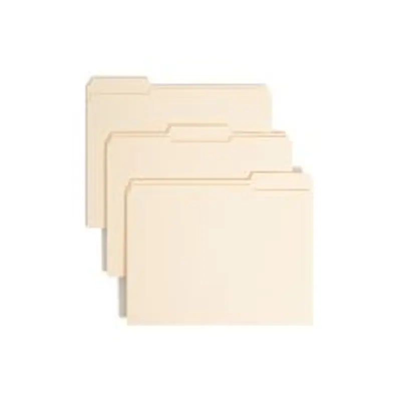 Smead Manila Reinforced Tab Fastener Folders, Letter Size, 1/3 Cut, Pack Of 50