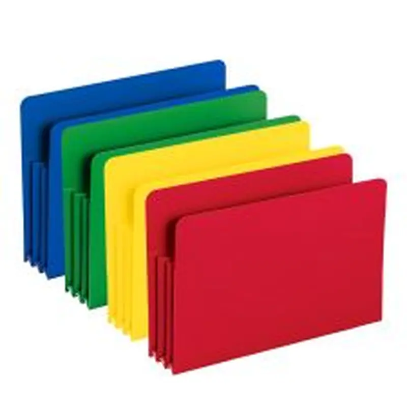 Smead Poly Expanding File Pockets, Legal Size, 3 1/2" Expansion, Assorted Colors (No Color Choice), Pack Of 4