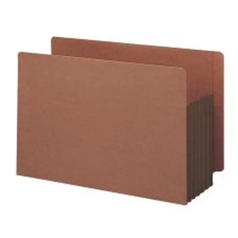 Smead Redrope Extra-Wide End-Tab File Pockets, Legal Size, 5 1/4" Expansion, 30% Recycled, Dark Brown, Box Of 10