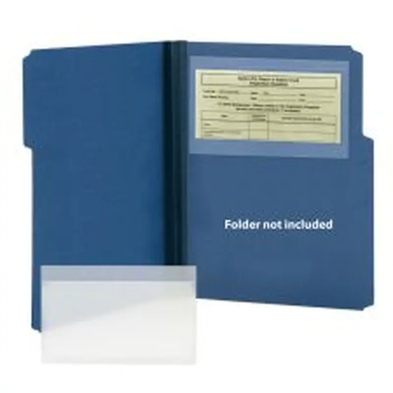 Smead Self-Adhesive Poly Document Pockets, 9" x 5 9/16", Clear, Box Of 100
