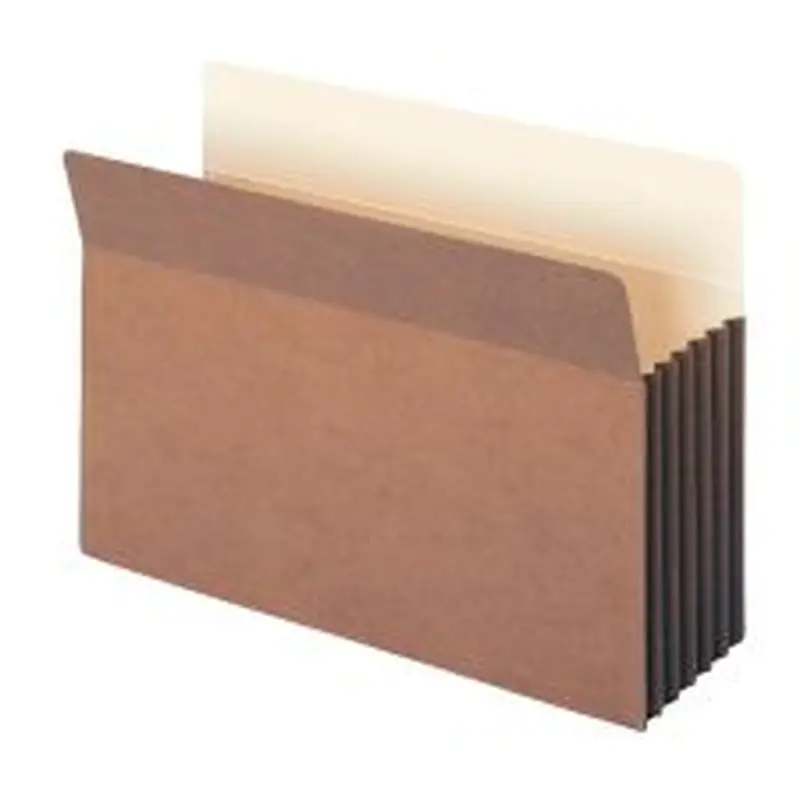 Smead TUFF Pocket File Pockets, 5 1/4" Expansion, 9 1/2" x 14 3/4", 30% Recycled, Dark Brown, Pack Of 10