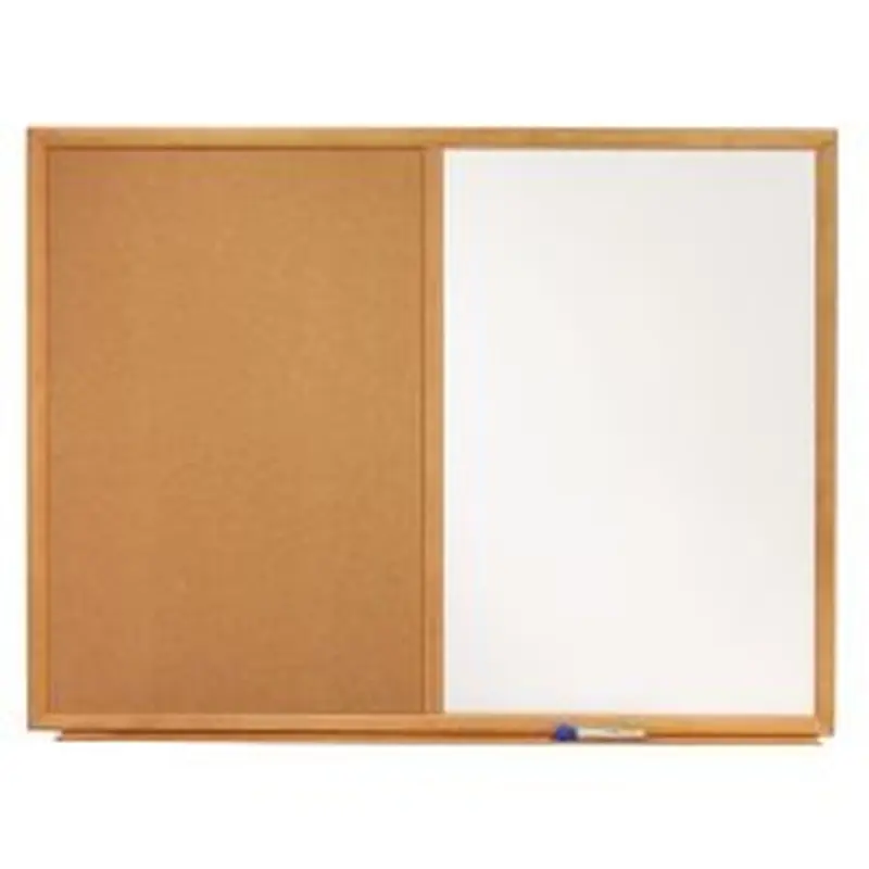 Quartet Non-Magnetic Melamine Dry-Erase/Bulletin Board, 36" x 48", Oak Wood Frame