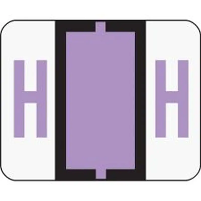 Smead BCCR Bar-Style Permanent Alphabetical Labels, H, Lavender, Roll Of 500
