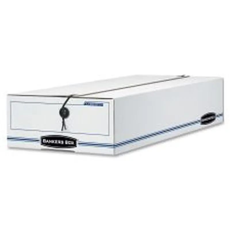 Bankers Box Liberty Basic-Duty, Check and Form Storage Boxes, 5" x 11" x 24", 60% Recycled Content, White/Blue, Case Of 12