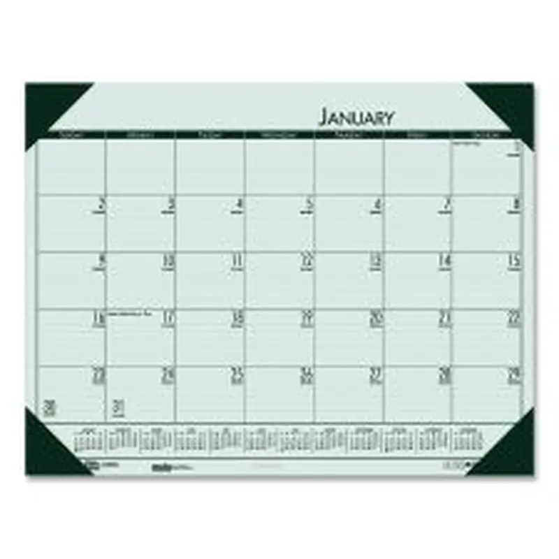 House of Doolittle EcoTones Recycled Monthly Desk Pad Calendar, 22 x 17, Green-Tint/Woodland Green Sheets/Corners, 12-Month (Jan to Dec): 2026