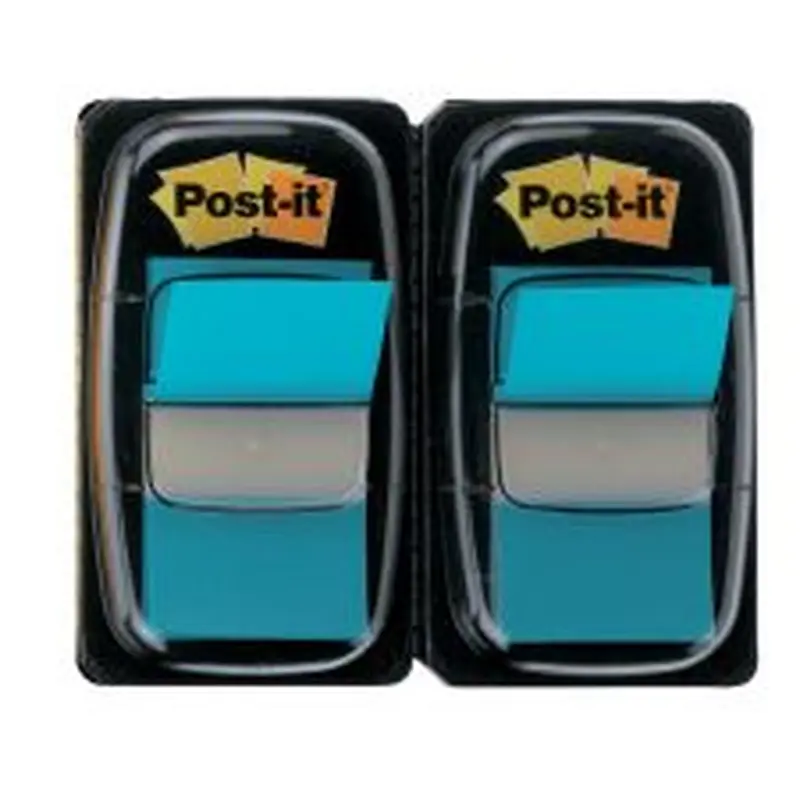 Post it Flags, 1" x 1 7/10", Bright Blue, 50 Flags Per Pad, Pack Of 2 Pads