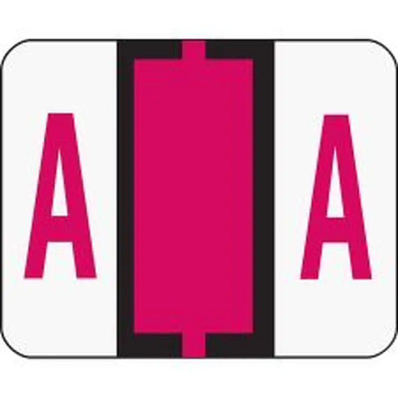 Smead BCCR Bar-Style Permanent Alphabetical Labels, A, Red, Roll Of 500