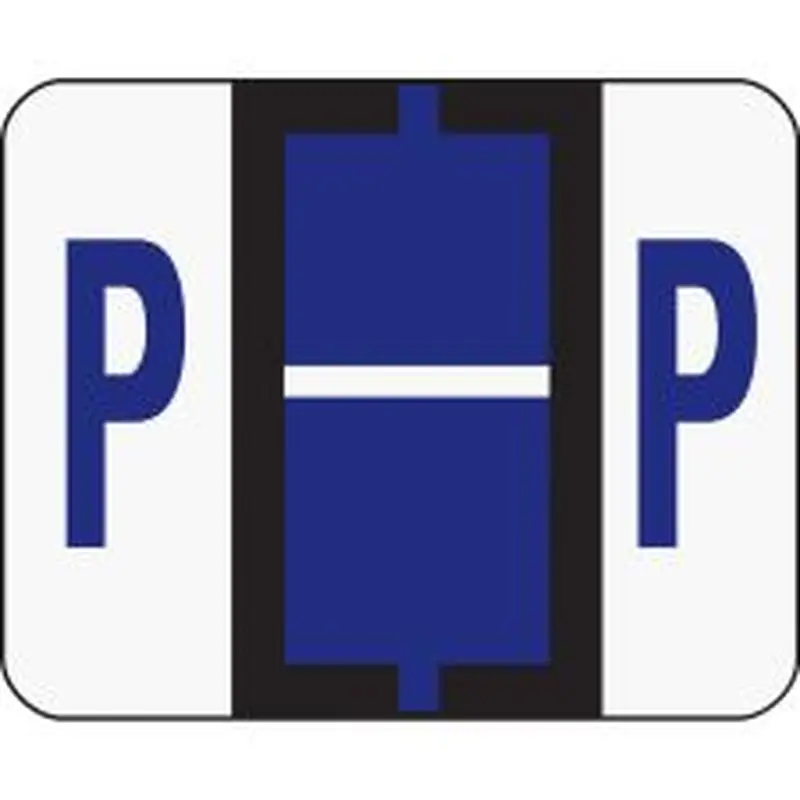 Smead BCCR Bar-Style Permanent Alphabetical Labels, P, Violet, Roll Of 500