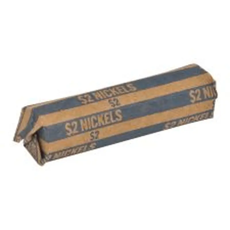 Sparco Flat Coin Wrappers - 1000 Wraps Total $2.00 in 40 Coins of 5 Denomination - 60 lb Paper Weight - Kraft - Blue