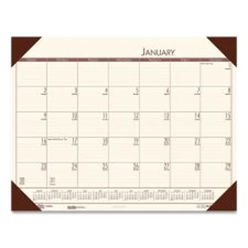 House of Doolittle EcoTones Recycled Monthly Desk Pad Calendar, 22 x 17, Moonlight Cream Sheets, Brown Corners, 12-Month (Jan to Dec): 2026