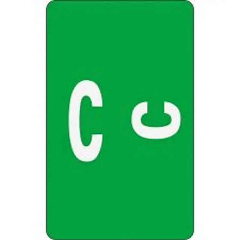 Smead ACCS Alphaz Permanent Color-Coded Label Refill Pack, C, Dark Green, Pack Of 100