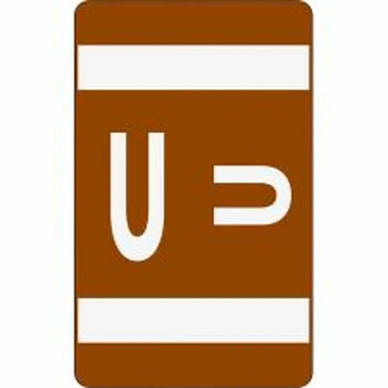 Smead ACCS Alphaz Permanent Color-Coded Label Refill Pack, U, Dark Brown, Pack Of 100