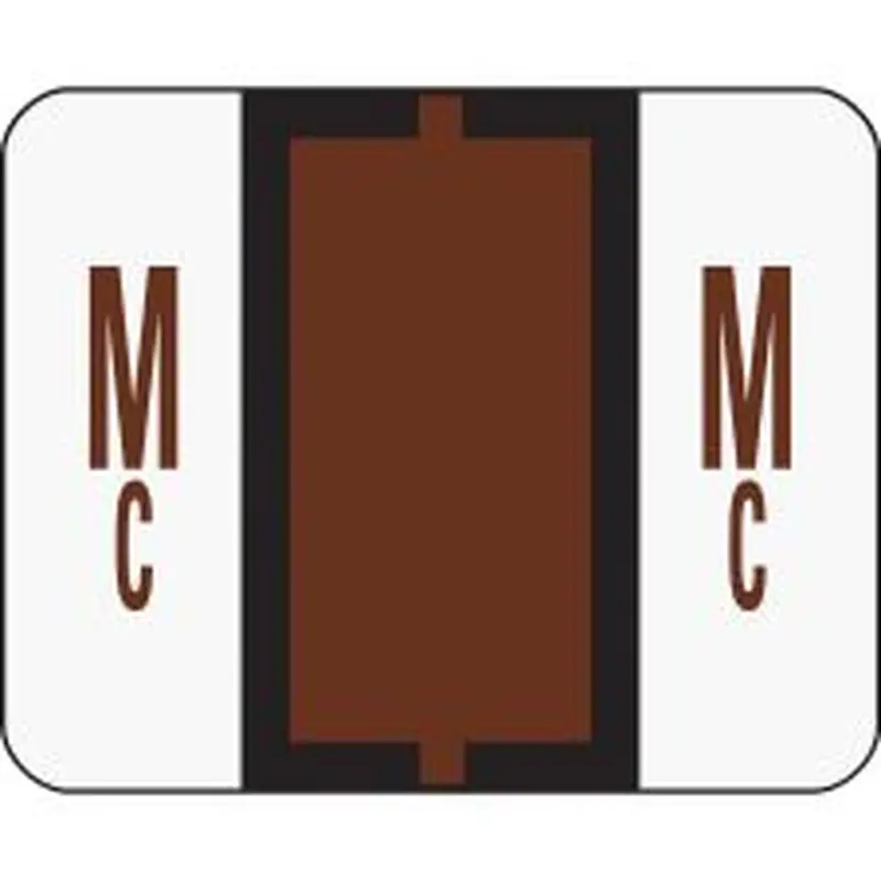 Smead BCCR Bar-Style Permanent Alphabetical Labels, Mc, Brown, Roll Of 500