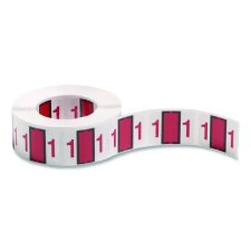 Smead Numerical End Tab File Folder Labels, 1, 1 x 1.25, White, 500/Roll