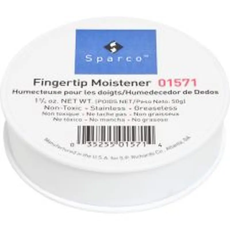 Sparco 1 3/4 Ounce Fingertip Moistener - Non-slip, Greaseless, Stainingless, Odorless - 1.75 oz - White