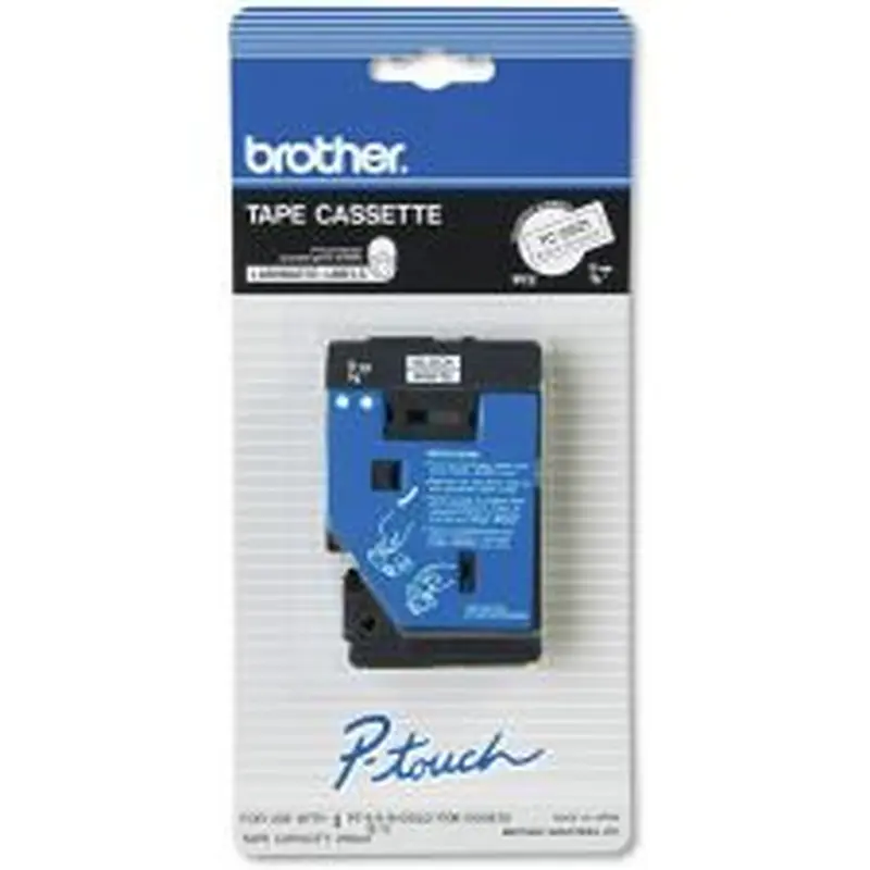 Brother TC-20Z1 Black-On-White Tape, 0.38" x 25'