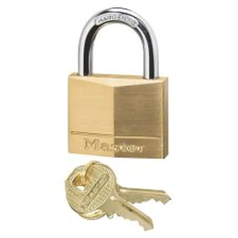 Master Lock Solid Brass Padlock - Keyed Different - 0.25" Shackle Diameter - Rust Resistant - Brass - 1 Each