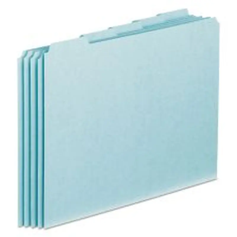 Pendaflex Blank Top Tab File Guides, 1/5-Cut Top Tab, Blank, 8.5 x 11, Blue, 100/Box