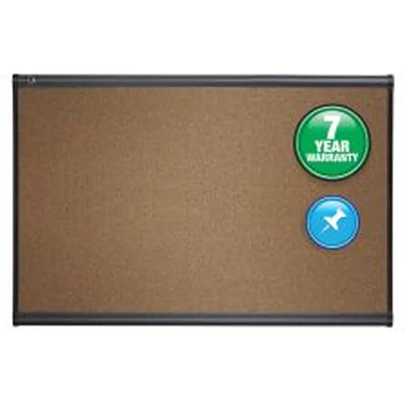 Quartet Select Prestige Color Cork Bulletin Board, 48" x 72", Aluminum Frame With Graphite Finish
